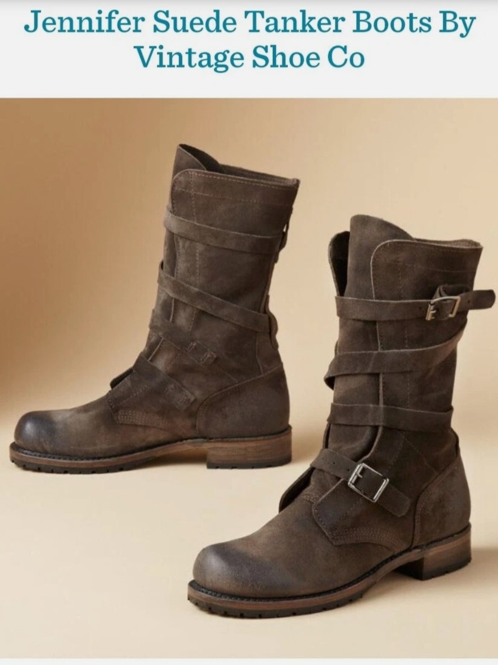 Vintage Shoe Co Jennifer Suede Ankle Boots - Brown